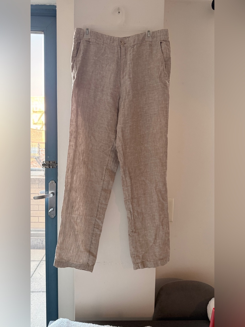 Beige Linen Chinos